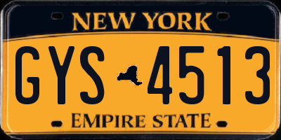 NY license plate GYS4513