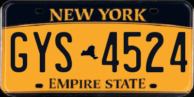 NY license plate GYS4524