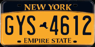 NY license plate GYS4612