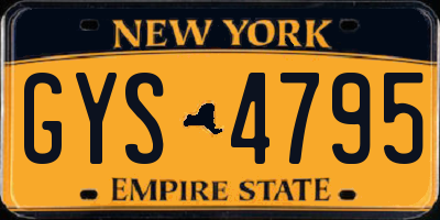 NY license plate GYS4795