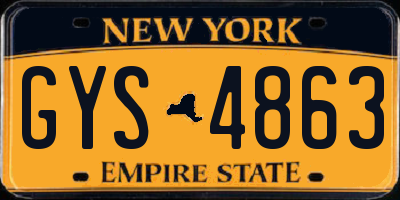 NY license plate GYS4863