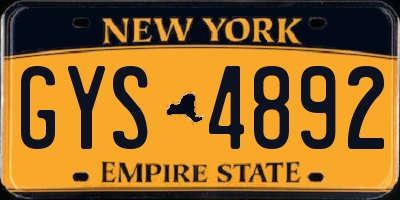 NY license plate GYS4892