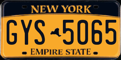 NY license plate GYS5065