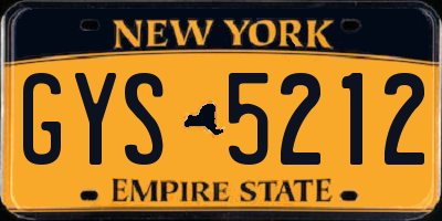 NY license plate GYS5212