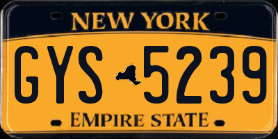 NY license plate GYS5239