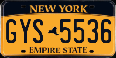 NY license plate GYS5536