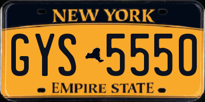 NY license plate GYS5550