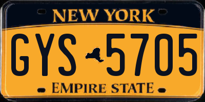 NY license plate GYS5705