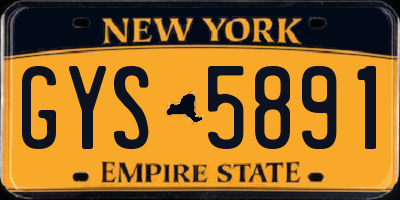 NY license plate GYS5891