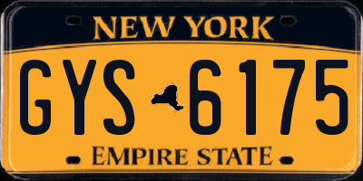NY license plate GYS6175