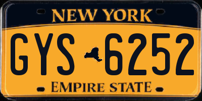NY license plate GYS6252