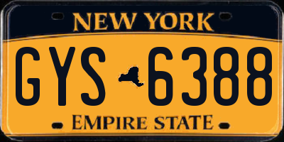 NY license plate GYS6388