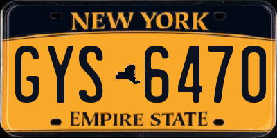 NY license plate GYS6470