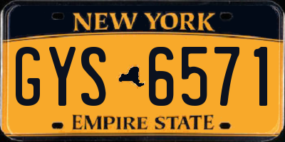 NY license plate GYS6571