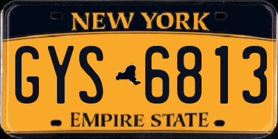 NY license plate GYS6813