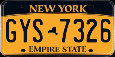 NY license plate GYS7326