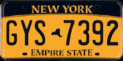 NY license plate GYS7392