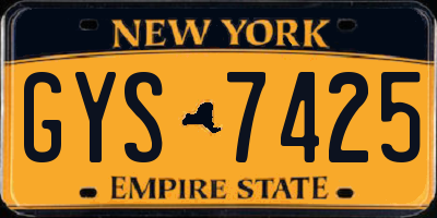 NY license plate GYS7425