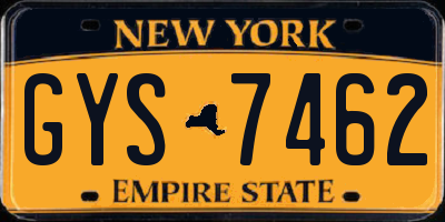 NY license plate GYS7462