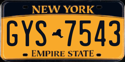 NY license plate GYS7543