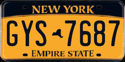 NY license plate GYS7687