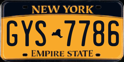 NY license plate GYS7786