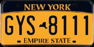 NY license plate GYS8111