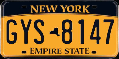 NY license plate GYS8147