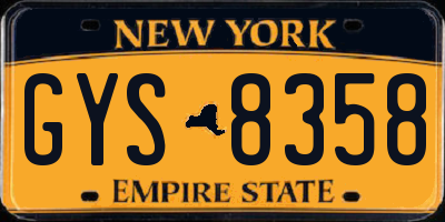 NY license plate GYS8358