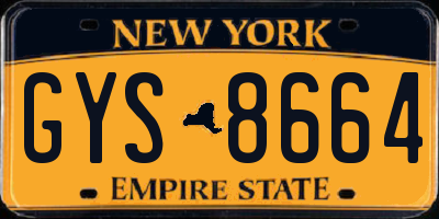 NY license plate GYS8664