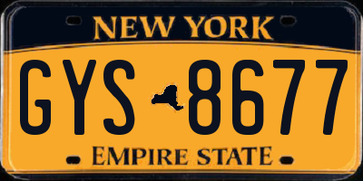 NY license plate GYS8677