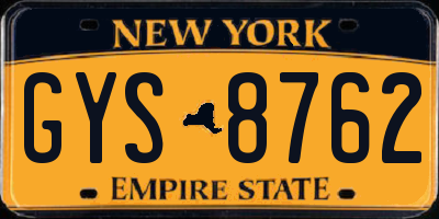 NY license plate GYS8762