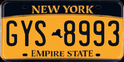 NY license plate GYS8993