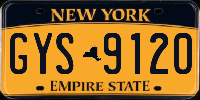 NY license plate GYS9120
