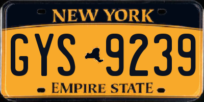 NY license plate GYS9239