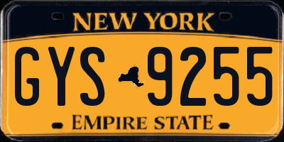 NY license plate GYS9255