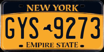 NY license plate GYS9273