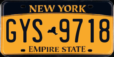 NY license plate GYS9718