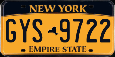 NY license plate GYS9722