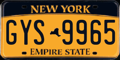 NY license plate GYS9965
