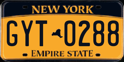 NY license plate GYT0288