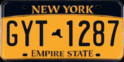 NY license plate GYT1287