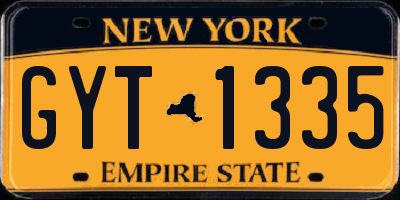 NY license plate GYT1335