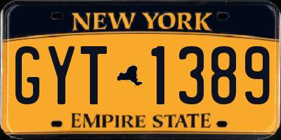 NY license plate GYT1389