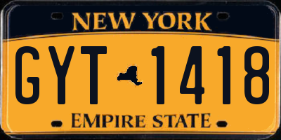 NY license plate GYT1418