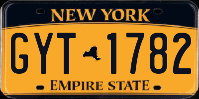 NY license plate GYT1782