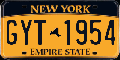 NY license plate GYT1954