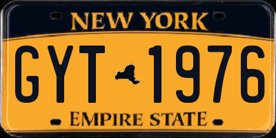 NY license plate GYT1976