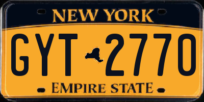 NY license plate GYT2770