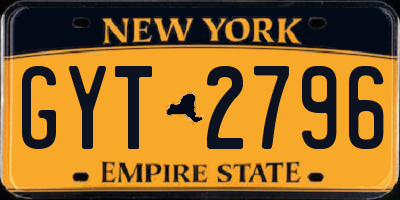 NY license plate GYT2796